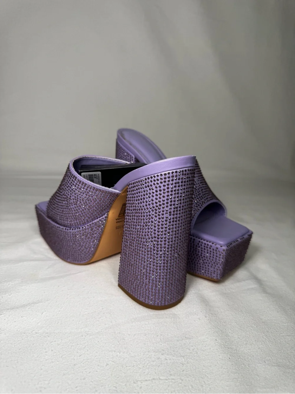 Forever 21 Purple Rhinestone Platform Mule Heels